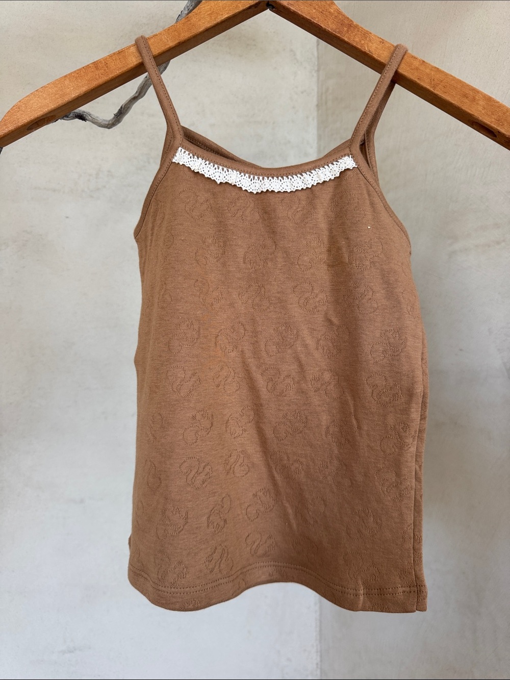 Risu Risu Paris French Boutique Brown Lace-Trim Camisole NWT organic cotton folk